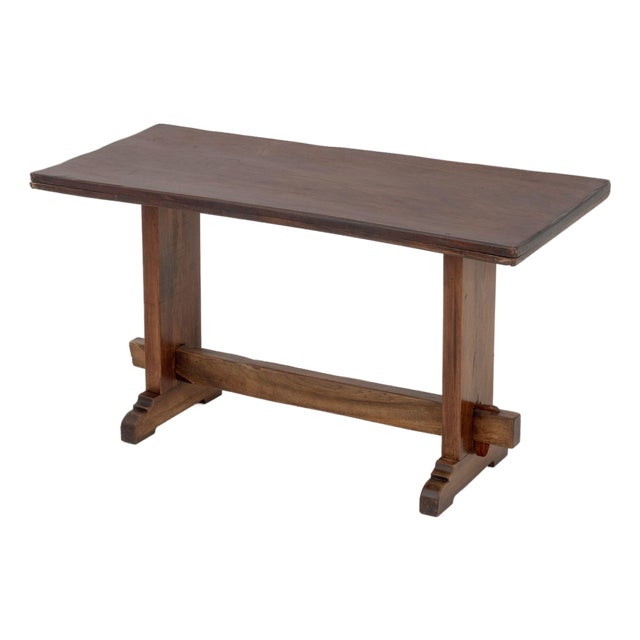 Baroque Style Walnut Trestle Table, 19th Century For Sale