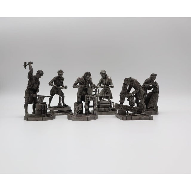 Vintage Pewter Guild Sculptures by Quirin Roth, 1970s, Set of 6, in Very Good conditions. Designed 1970 to 1979 I have...