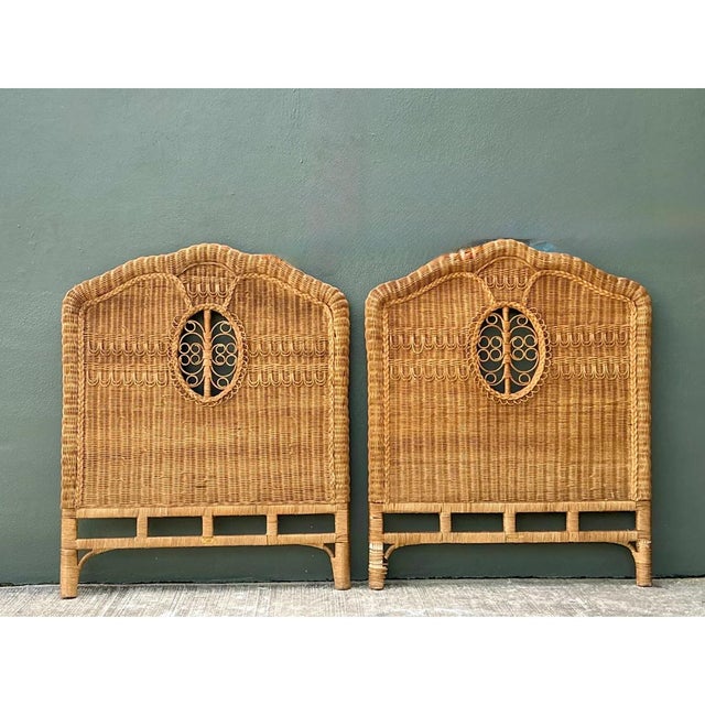 Mid-Century Modern Vintage Ralph Lauren Rattan Twin Headboards - A Pair For Sale - Image 3 of 12