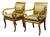 Pair of English 1830s Regency Walnut Upholstered Armchairs with Scrolling Arms For Sale