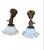 This pair of rare antique wall sconces are great in bathrooms, used as art lights, in bedrooms or kitchens. Stunning down...