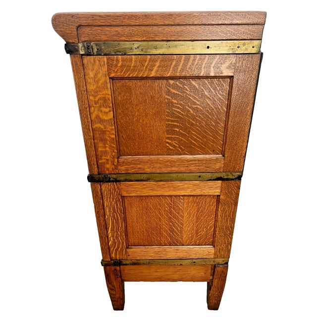 Antique Sectional Multi-Drawer Filing Cabinet Vollmer Bros. Quarter Sawn Oak For Sale - Image 11 of 18