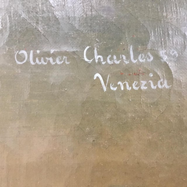 Mid-Century Modern 1950s Vintage “Venezia” Abstract Oil Painting on Canvas by Olivier Charles For Sale - Image 3 of 13