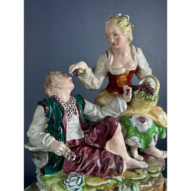 Louis XVI Style Hand-Painted Porcelain Figurine from C. H. Hispania, 1950s For Sale - Image 6 of 11