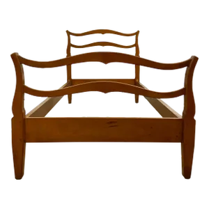 Vintage Early American Country Style Twin Size Maple Ladderback Bed