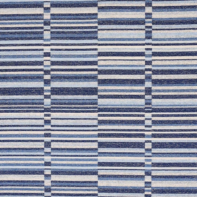 Schumacher Sample - Schumacher Tierra Stripe Fabric, Blue For Sale - Image 4 of 4