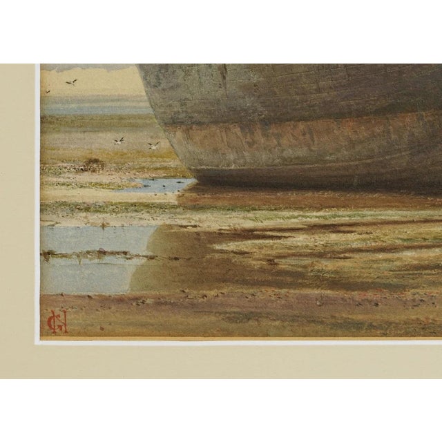 19th Century Antique English Shipwreck Painting Maritime Watercolor Listed Artist George Nattress, Framed For Sale - Image 4 of 5