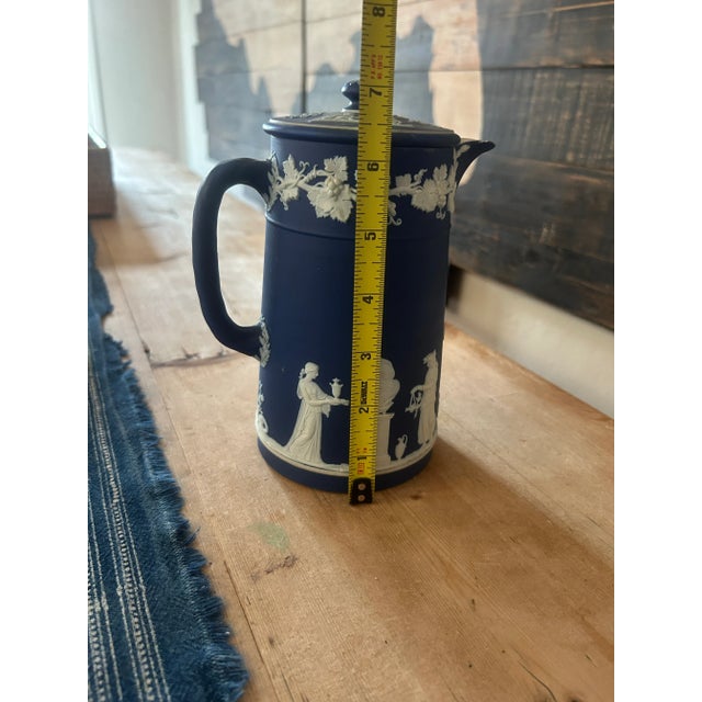 Navy Blue Late 19th Century Victorian Wedgewood Jasperware Pitcher For Sale - Image 8 of 11