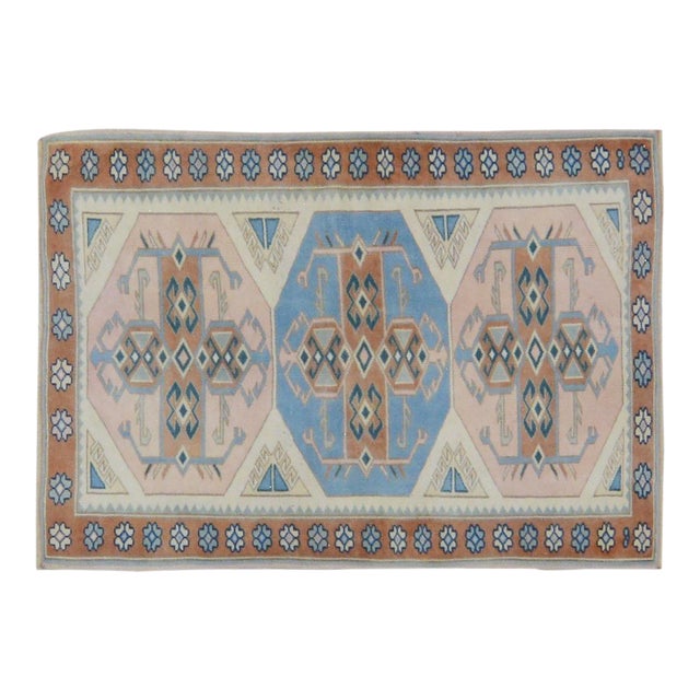 Vintage Turkish Anatolian Knotted Wool Rug, 2'9''x4'1'' For Sale