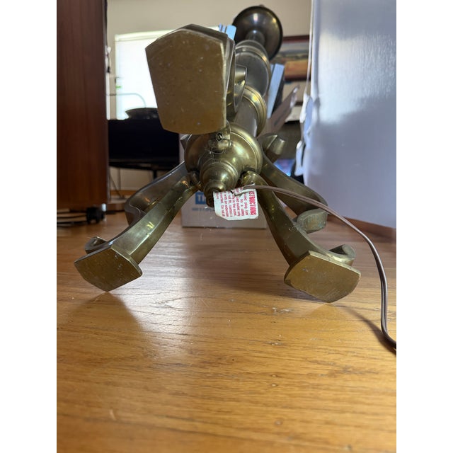 Vintage 1972 Chapman Solid Brass 2-Socket Standing Lamp, X739b, Mid-Century Modern/Hollywood Regency For Sale - Image 10 of 10
