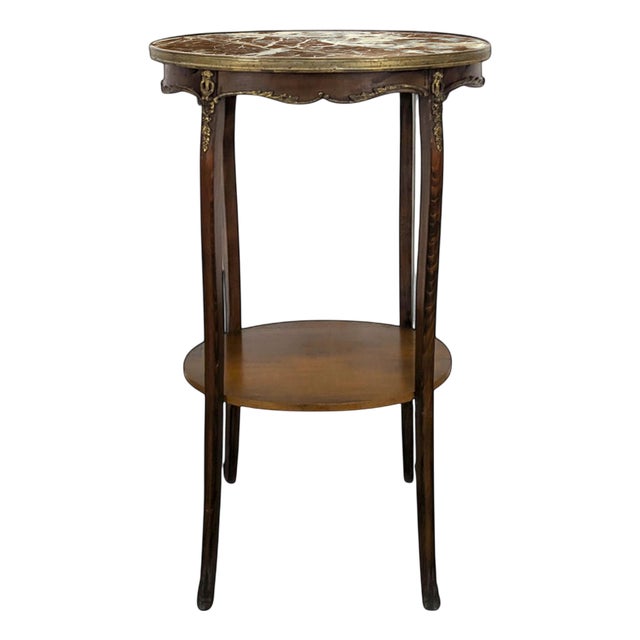 Louis XV Style Pedestal Table with Bronze Details For Sale