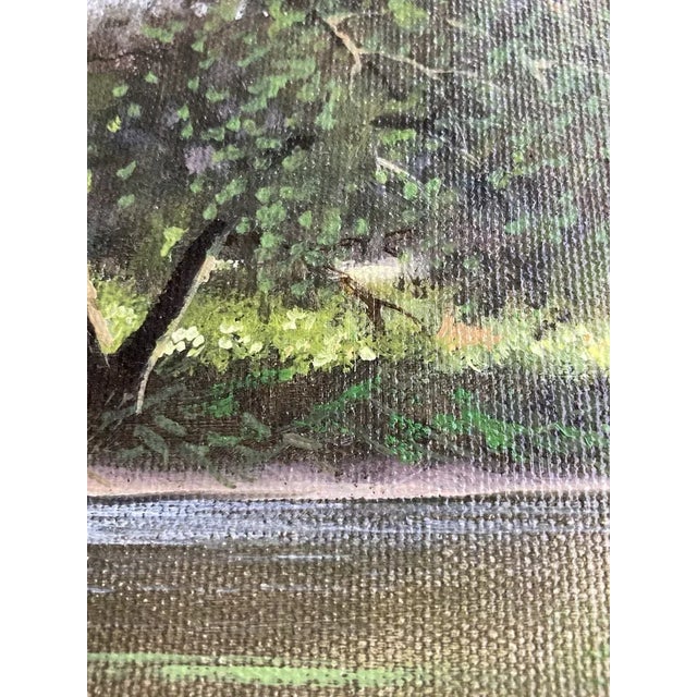 1970s Charles Summey Original Landscape Oil Painting on Canvas, Framed For Sale - Image 4 of 8