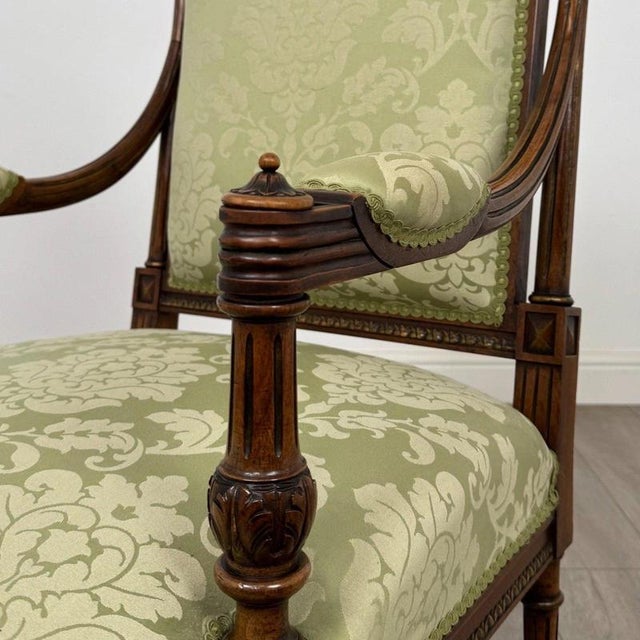 19th Century French Walnut Open Armchair For Sale - Image 13 of 14
