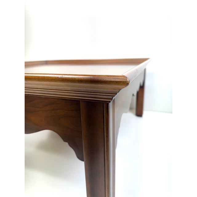 1960s Lane Walnut Coffee Table With Burl Medallion and Radiating Veneer Top For Sale In Little Rock - Image 6 of 10