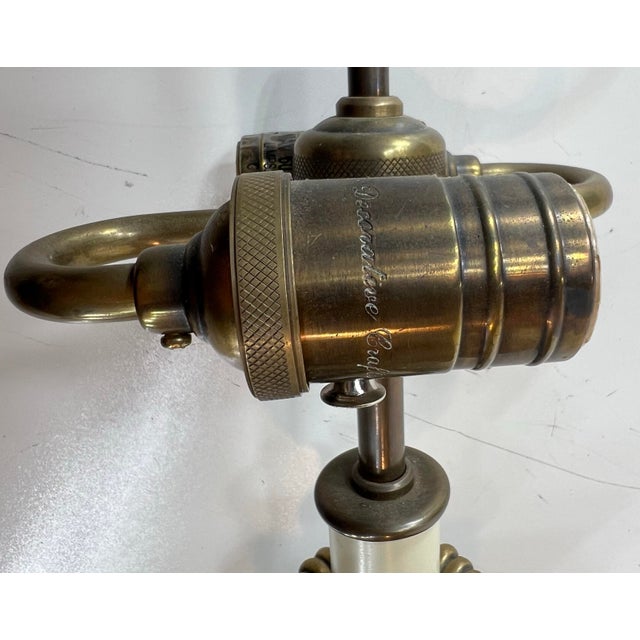 2000 - 2009 Vintage Decorative Crafts Inc. Fluted Columns Corinthian Capitals Solid Brass Buffet 38" Table Lamps -a Pair For Sale - Image 5 of 12