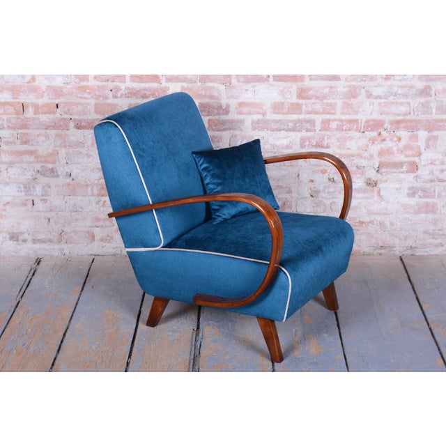 Art Deco Armchairs attributed to J. Halabala for Up Závody, Czech, 1940s, Set of 2 For Sale - Image 12 of 18