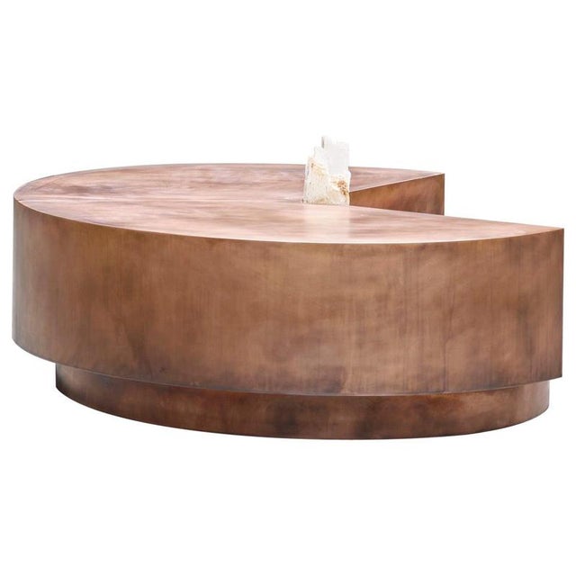 Metal Timetable with Rough Crystal Stone by Pierre De Valck For Sale - Image 7 of 7