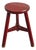 Vintage Red Farmhouse Round Wood Stool For Sale