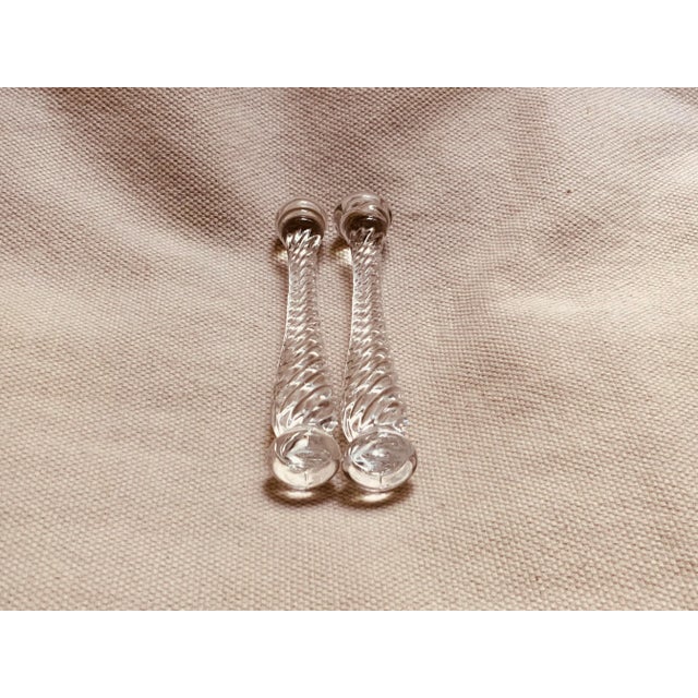 Glass 1930s Cambridge Glass Clear Cocktail Muddlers Pair - Art Deco Barware For Sale - Image 7 of 8