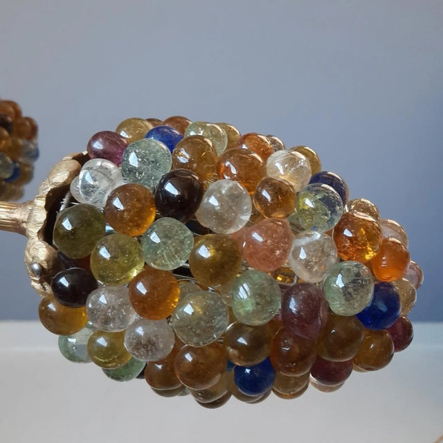 Gold Mid-Century Murano Glass Grape Table Lamp, 1950s For Sale - Image 8 of 12