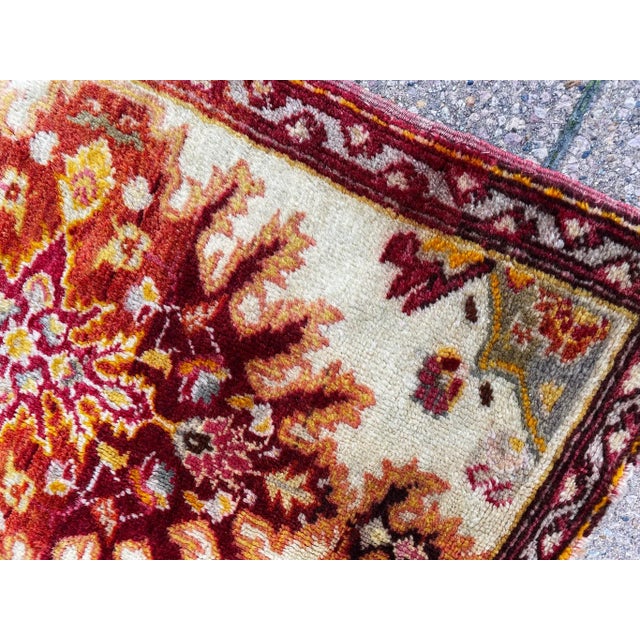 Tan Early 20th Century Antique Yastik Turkish Anatolian Rug the Sun For Sale - Image 8 of 9