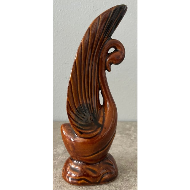 Brown Mid Century Modern Porcelain Swan Figurine For Sale - Image 8 of 10
