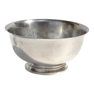 Post 1940s Art Deco Paul Revere Silverplate Bowl W M Rogers Silver Company For Sale
