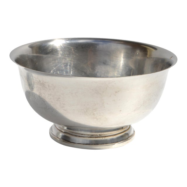 Post 1940s Art Deco Paul Revere Silverplate Bowl W M Rogers Silver Company For Sale