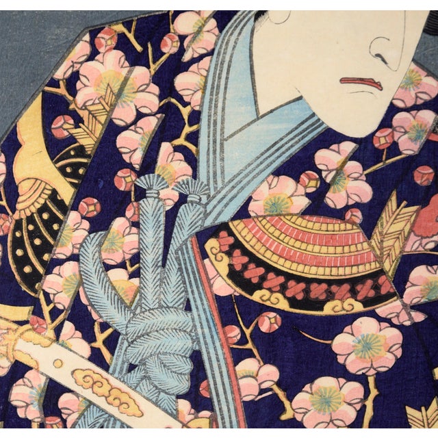Black The Samurai Genta Kajiwara - Japanese Woodblock Diptych in Ink on Paper by Utagawa Yoshitora For Sale - Image 8 of 18
