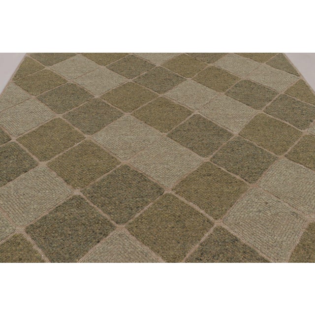 Rug & Kilim Rug & Kilim’s Scandinavian-Inspired Rug, Olive & Sage Green Geometric Diamonds For Sale - Image 4 of 10