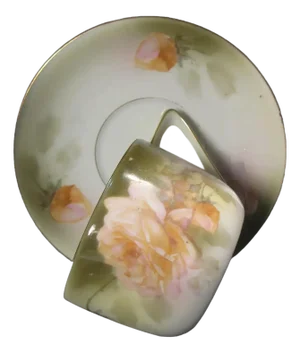 1920s Rs Prussia Hand Painted Cup & Saucer Cottage Core