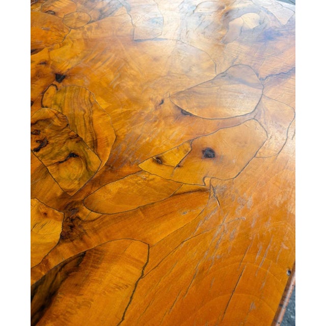 Lj Newton Italian Burl Coffee Table on Casters For Sale - Image 4 of 12
