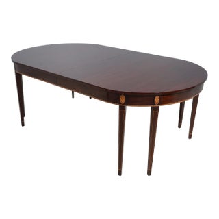 Kindel Federal Inlaid Mahogany Dining Room Table For Sale