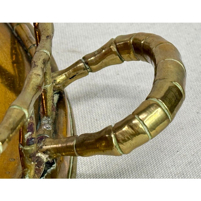 Vintage Large Round Brass Tray For Sale In Houston - Image 6 of 12