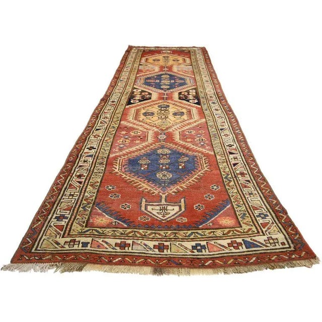 Antique Caucasian Tribal Rug Runner - 3′1 × 11′8 For Sale - Image 4 of 8