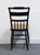 Genuine Hitchcock Black & Gold Accent Side Chair W. Rush Seat & Hand Painted Florals For Sale In Kansas City - Image 6 of 11