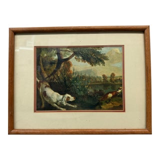 J P Oudry "Pointer and Partridge in a Landscape" Reproduction Print, Framed For Sale