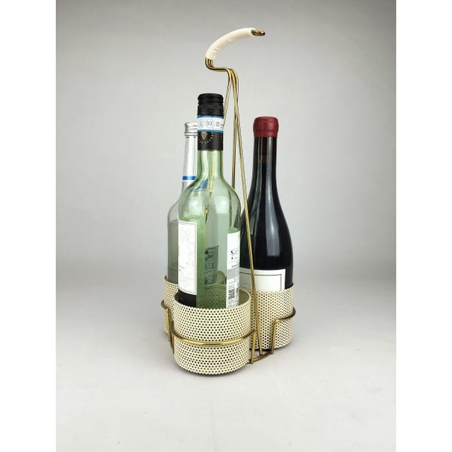 Metal Mid-Century Modern Perforated Metal Bottle Holder, 1950s For Sale - Image 7 of 9