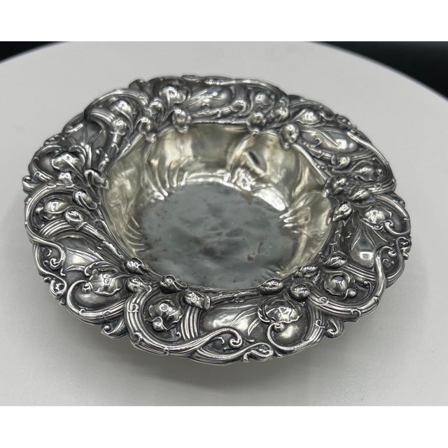 Sterling Silver " Lilly of the Valley " Bon Bon Dish by Whiting Division For Sale - Image 11 of 12