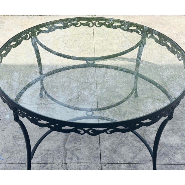 Mid 20th Century Vintage Black Hummingbird Motif Outdoor Dining Set, Set of 5 For Sale - Image 5 of 15