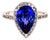4.36 Carat Tanzanite Diamond 18 Karat White Gold Cocktail Ring, Size 7 For Sale