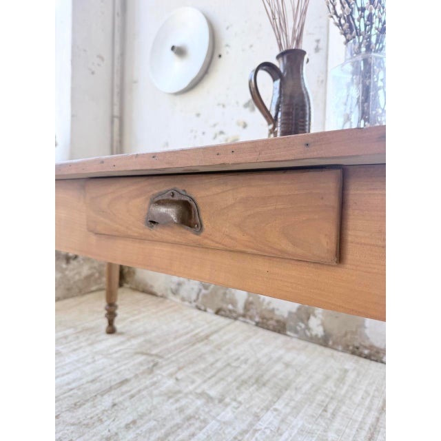 Cherrywood Farmhouse Bistro Table with Turned Legs, 1890s For Sale - Image 14 of 18