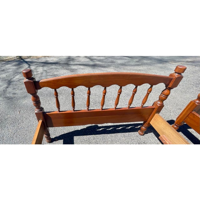 Late 20th Century L. & J. G. Stickley American Colonial Cherry Twin Beds For Sale - Image 16 of 18