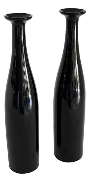 Vintage Toyo Ceramic Ikebana Bottle Vases, a Pair
