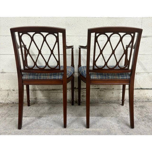 Wood Vintage Regency Style Lady Emily Dining Armchairs - Pair For Sale - Image 7 of 7