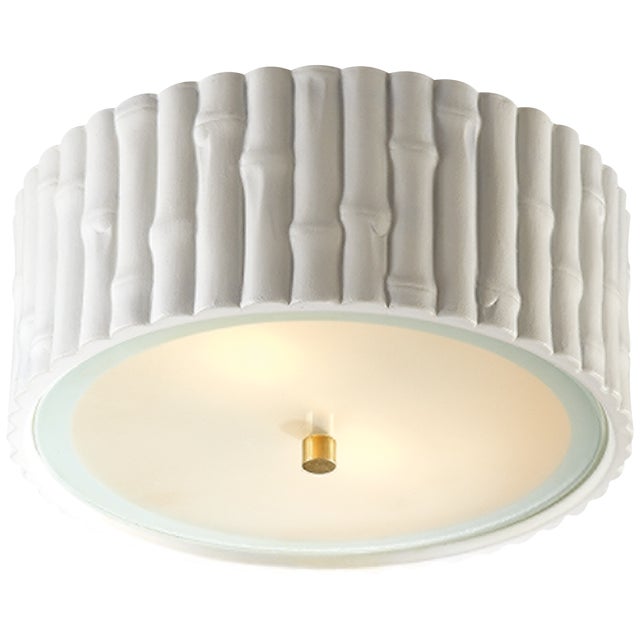 Frank Small Flush Mount in White with Frosted Glass Designer: Alexa Hampton Mounting: Flush Shade Detail: Frosted Glass...
