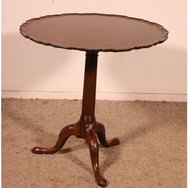 19th Century Mahogany Side Table with Carved Top For Sale - Image 11 of 11