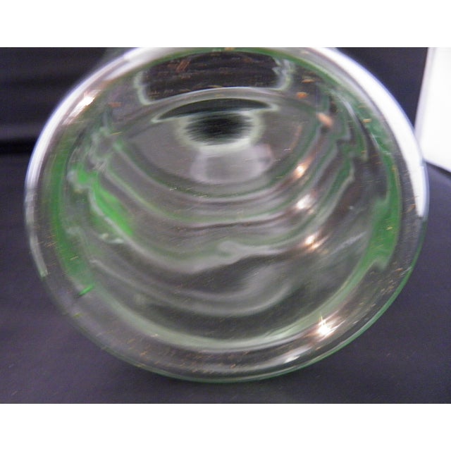 Antique Art Deco Dunbar Green Uranium Glass Pitcher 6 Tumblers Large 8pc Set For Sale - Image 16 of 18