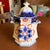 Antique Gaudy Welsh Crescent Pinwheel Flow Blue Covered Sugar Bowl, Circa 1840s For Sale - Image 6 of 12