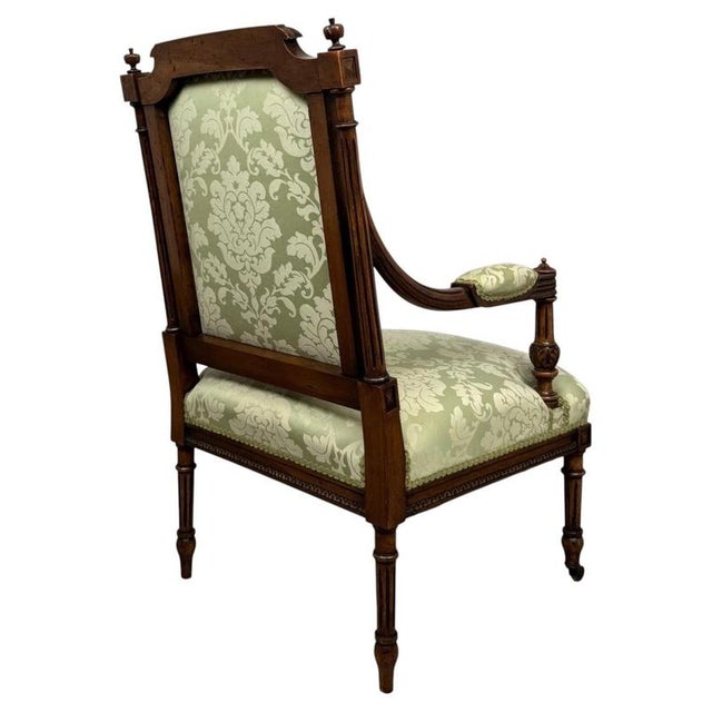 Metal 19th Century French Walnut Open Armchair For Sale - Image 7 of 14